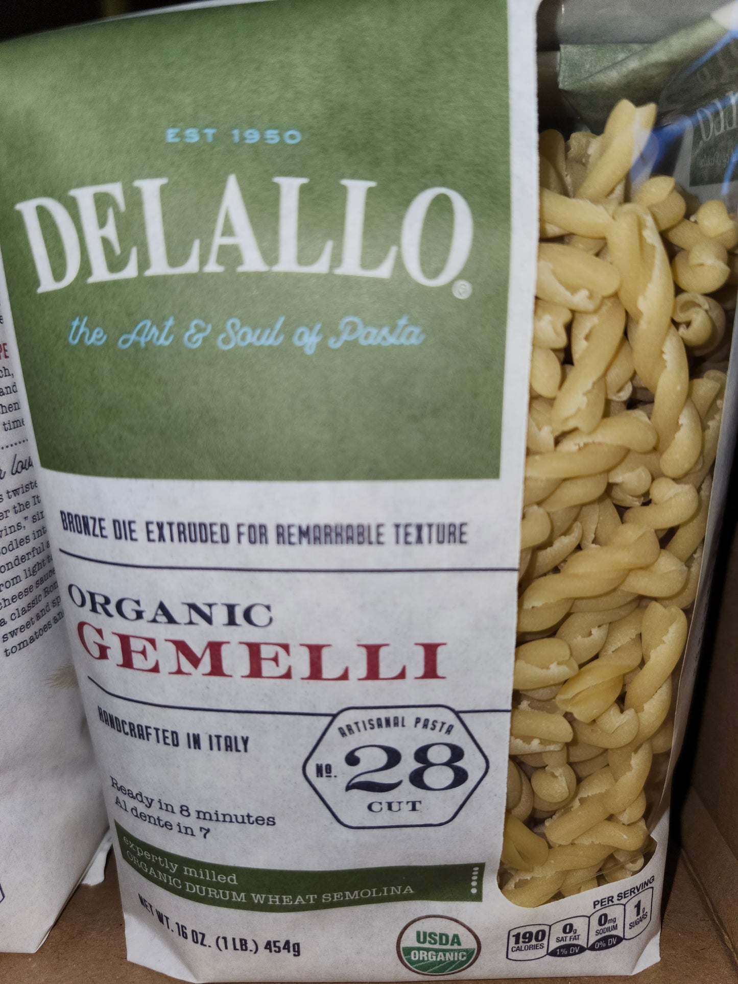 Delallo Organic Gemelli Pasta 16oz