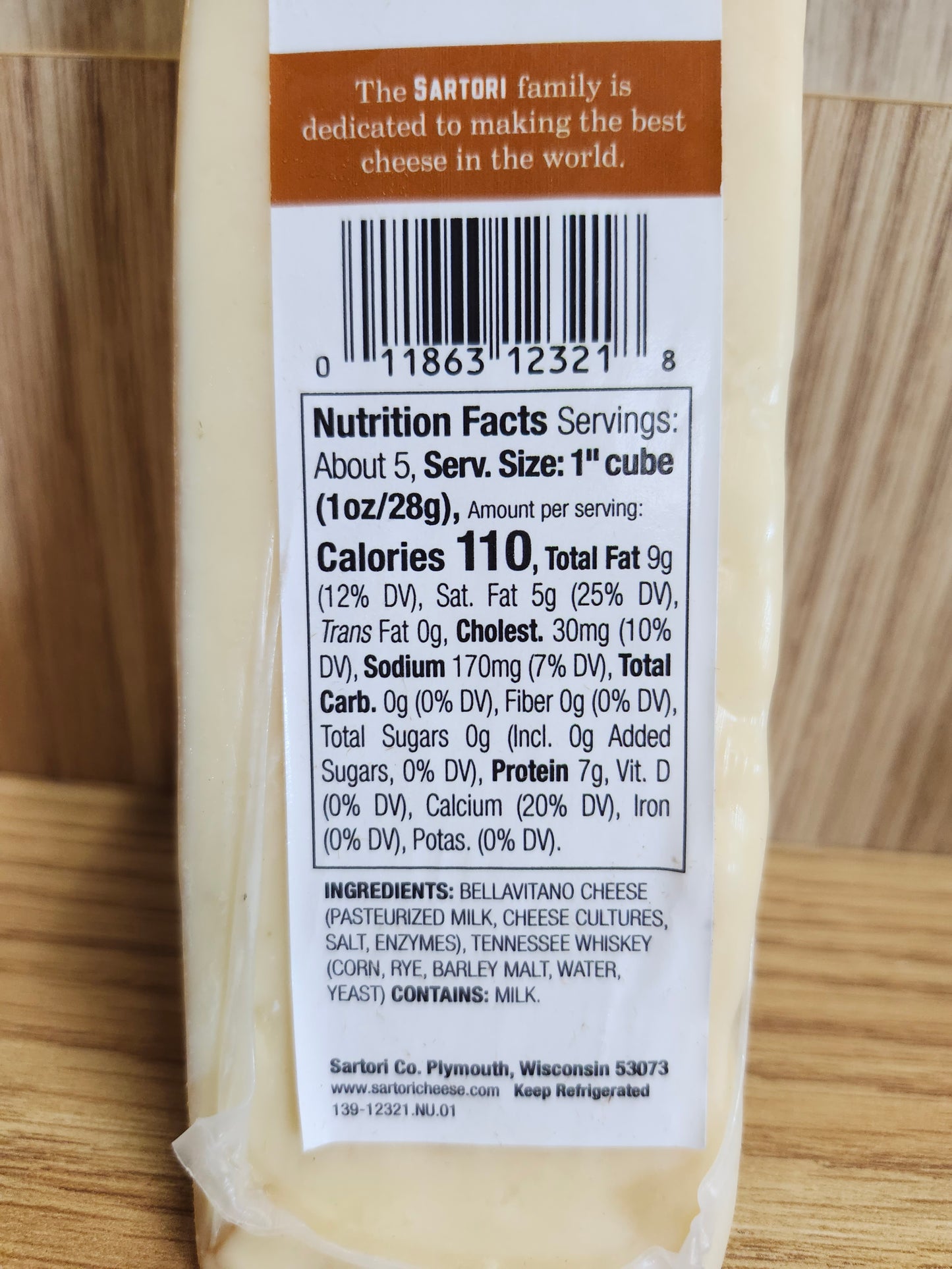 Sartori Tennessee Whisky Bellavitano Cheese 5.3oz