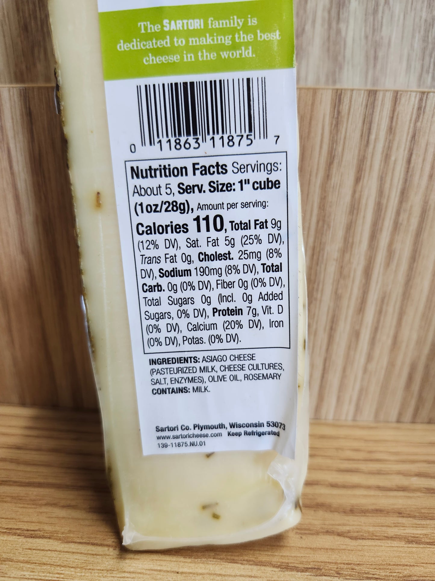 Sartori Rosemary & Olive Oil Asiago Cheese 5.3oz