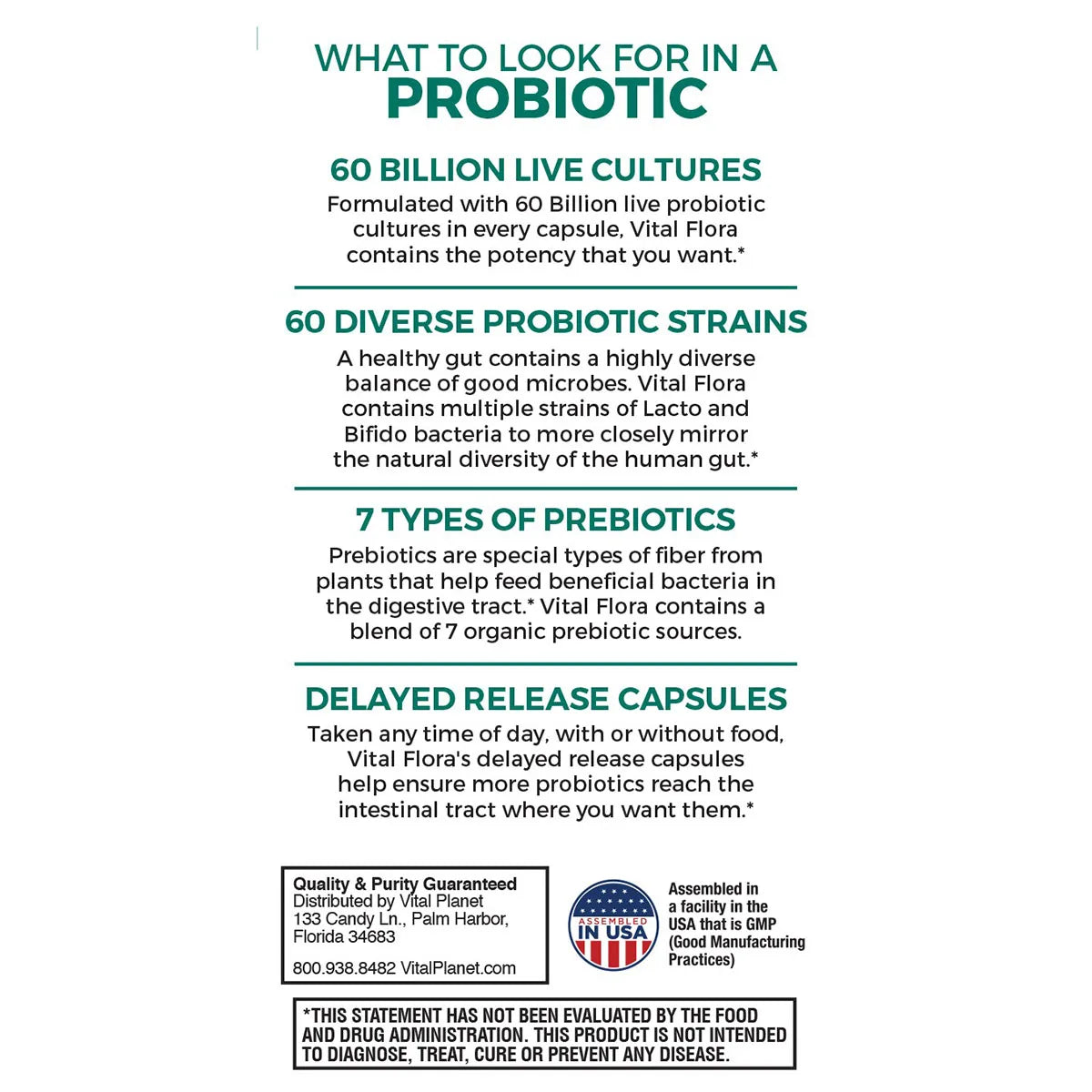 Vital Flora Men’s 55+ Daily Probiotic (Shelf Stable)