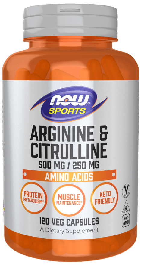 NOW Arginine & Citrulline 500 mg / 250 mg (120 Veg Caps)