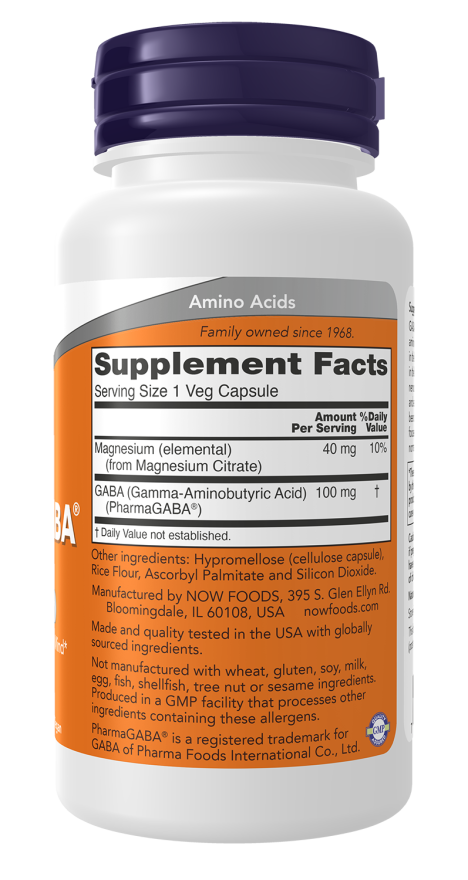 Now PharmaGABA® 100 mg Veg Capsules