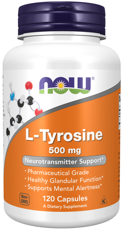 NOW L-Tyrosine 500 mg (120 Capsules)