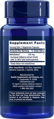 Life Extension Standardized European Bilberry Extract 100mg