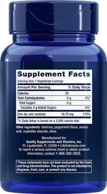Life Extension Enhanced Zinc Lozenges (Peppermint)