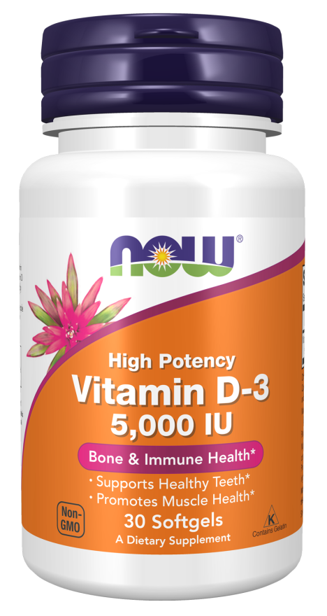 NOW Vitamin D-3 5000IU Softgels
