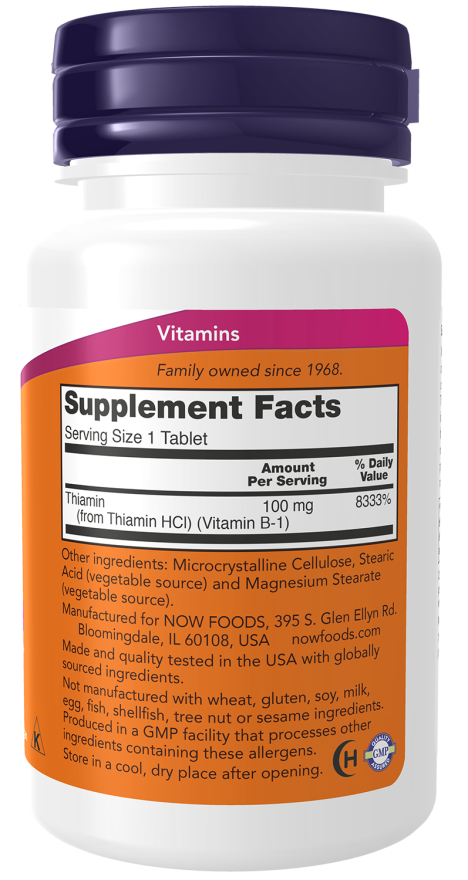 NOW Vitamin B-1 100 mg (100 Tablets)