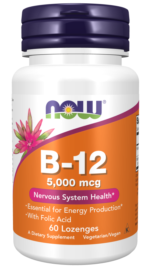 NOW Vitamin B-12 5000 mcg (60 Lozenges)