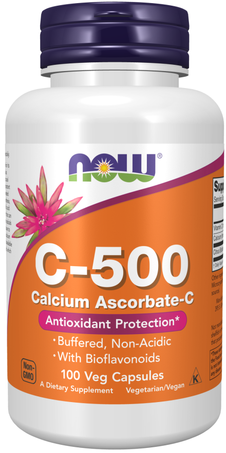 NOW Vitamin C-500 Calcium Ascorbate-C (100 Veg Caps)