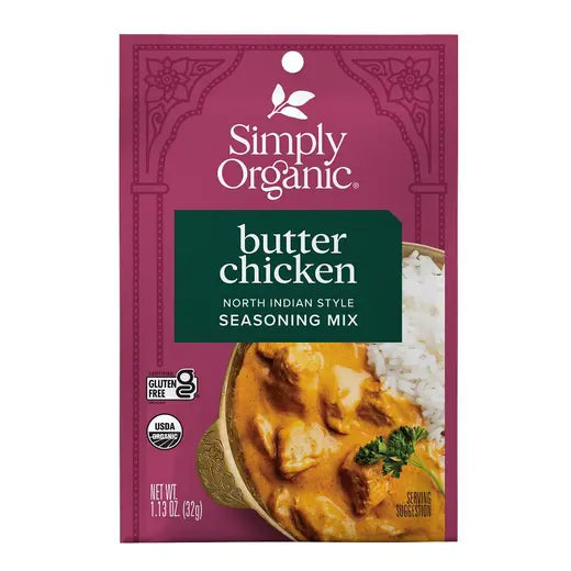 Simply Organic Butter Chicken North Indian Style Seasoning Mix 1.13 oz.