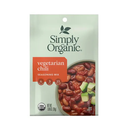 Simply Organic Vegetarian Chili Seasoning Mix 1.00 oz.