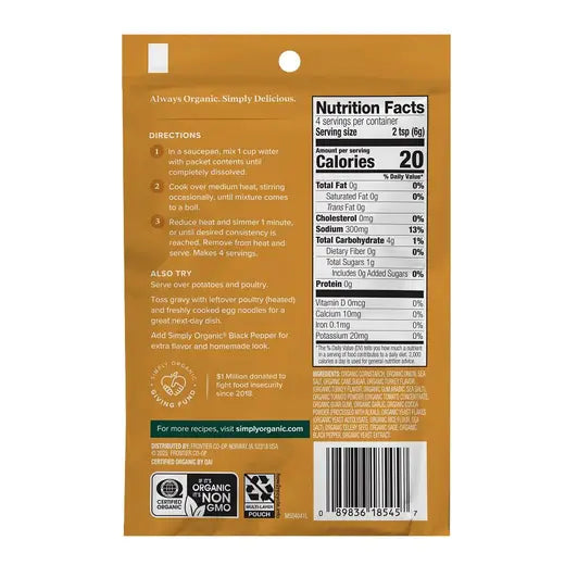 Simply Organic Turkey Flavored Gravy Mix 0.85 oz.