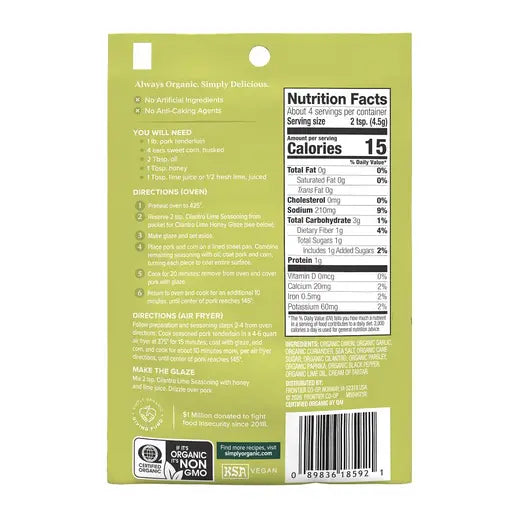 Simply Organic Sheet Pan Seasoning, Cilantro Lime 0.71 oz.