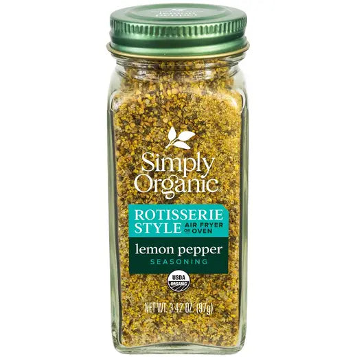 Simply Organic Lemon Pepper Rotisserie Style Seasoning 3.42 oz.