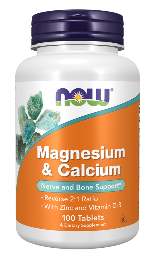 NOW Magnesium & Calcium (100 Tablets)