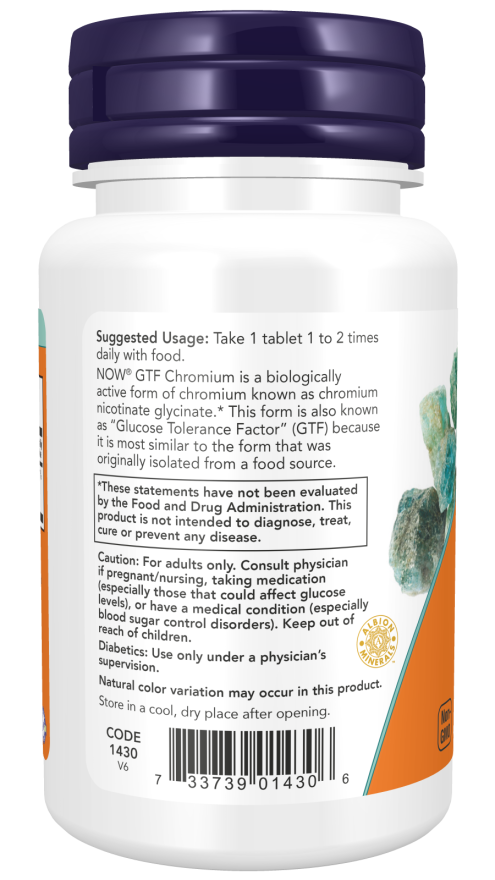 NOW GTF Chromium 200 mcg (100 Tablets)