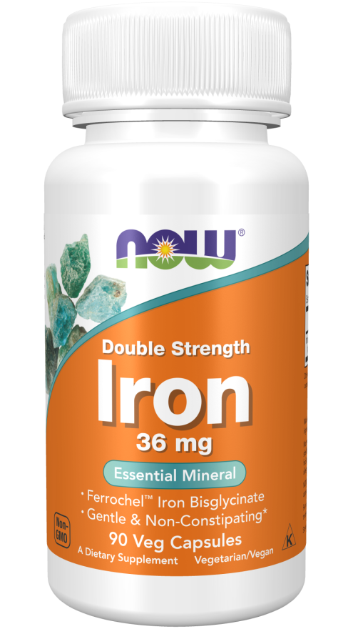 NOW Iron 36 mg, Double Strength (90 Veg Caps)