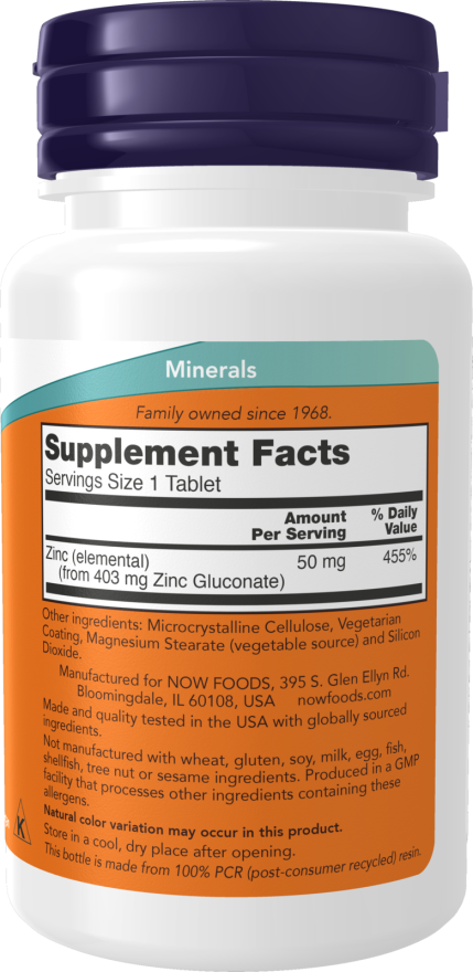 NOW Zinc 50 mg (100 Tablets)