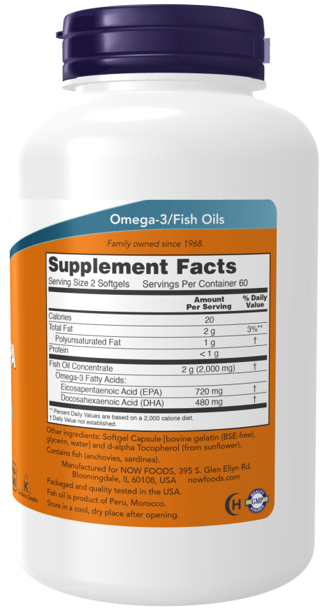 NOW Super Omega EPA Fish Oil, Double Strength (120 Softgels)