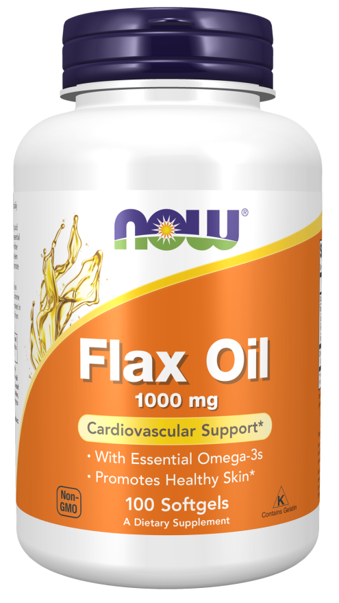 NOW Flax Oil 1000 mg (100 Softgels)