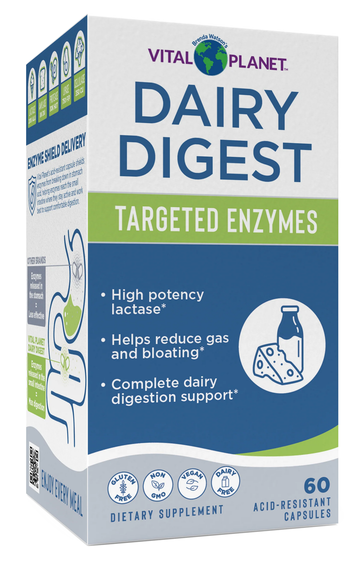 Vital Planet Dairy Digest - Targeted Enzyme Supplement