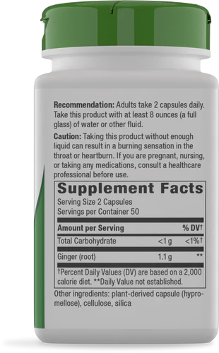 Nature’s Way Ginger Root – 550 mg (100 Veg Caps)