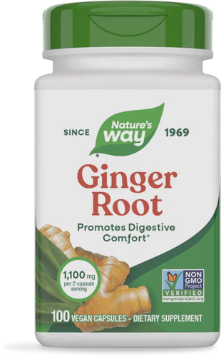 Nature’s Way Ginger Root – 550 mg (100 Veg Caps)