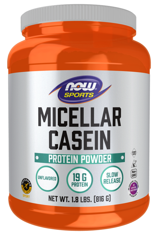 NOW Micellar Casein, Unflavored Powder (1.8 lb)