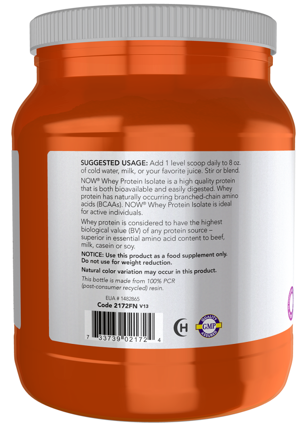 NOW Whey Protein Isolate, Unflavored Powder (5 lb)