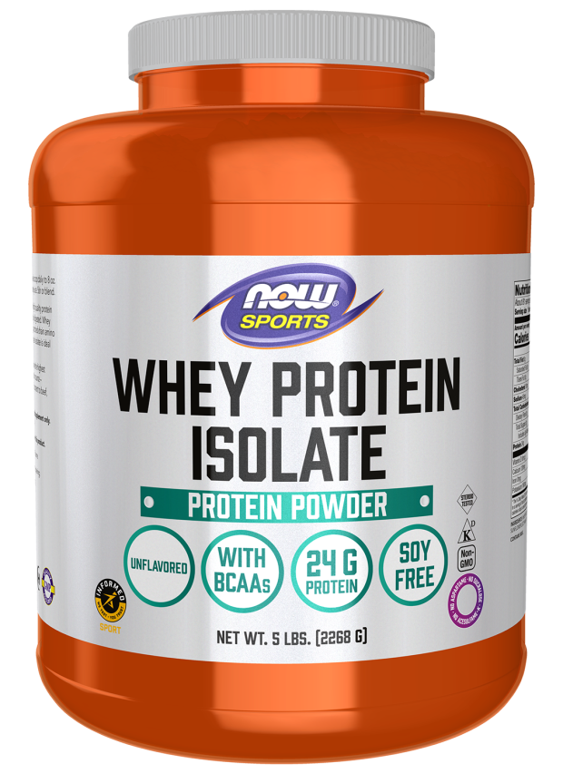 NOW Whey Protein Isolate, Unflavored Powder (5 lb)