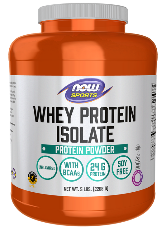 NOW Whey Protein Isolate, Unflavored Powder (5 lb)