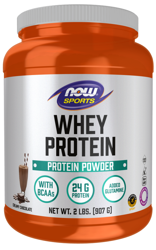 NOW Whey Protein, Creamy Chocolate Powder (2 lb)