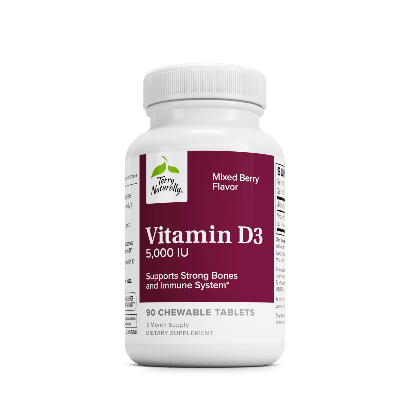 Terry Naturally Vitamin D3 (5,000 IU) (90 Chews)