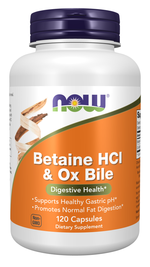 Now Betaine HCl & Ox Bile (120 caps)