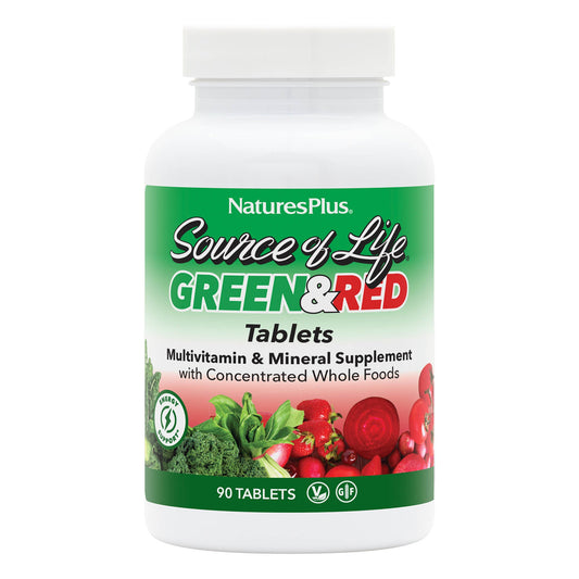 Nature's Plus Source of Life® GREEN AND RED Multivitamin Bi-Layered Tablets