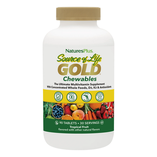 Nature's Plus Source of Life® GOLD Multivitamin Tropical Fruit Chewables (90 Chews)