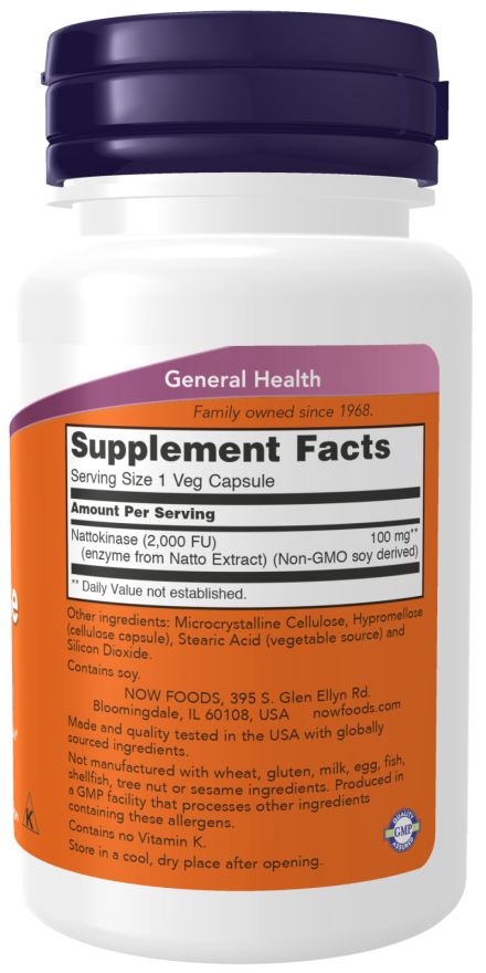 NOW Nattokinase 100 mg (60 Veg Caps)