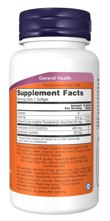 NOW CoQ10 400 mg (30 Softgels)