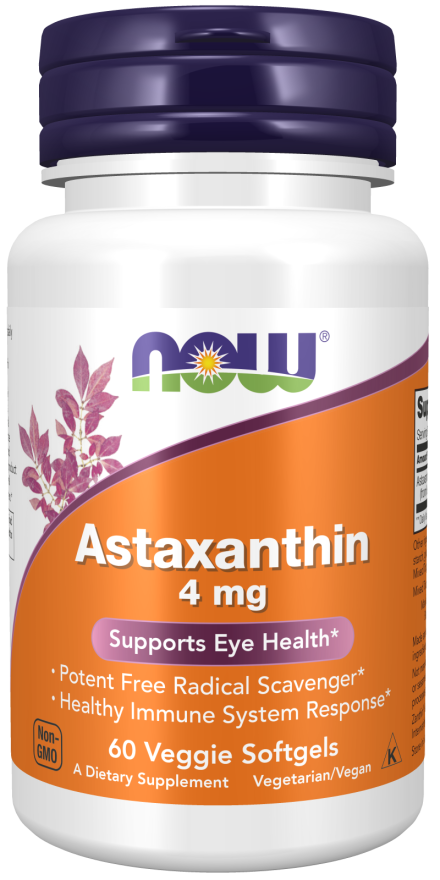 NOW Astaxanthin 4 mg (60 Veggie Softgels)