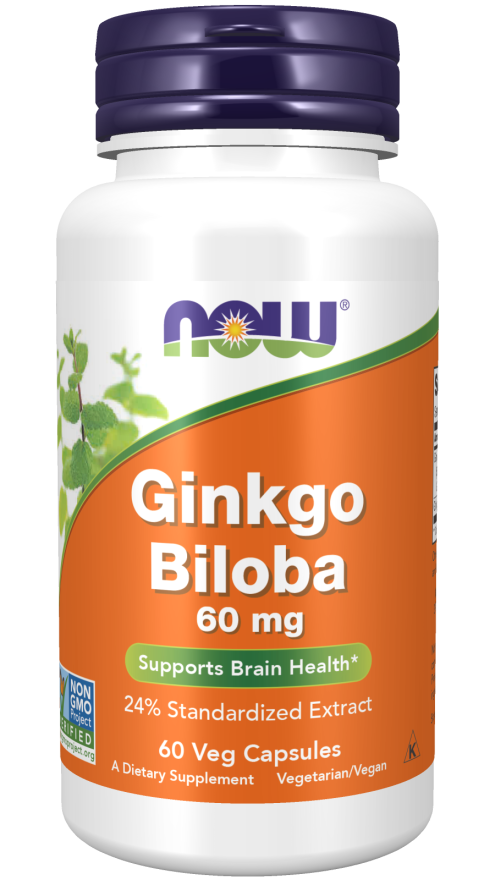 NOW Ginkgo Biloba 60 mg (60 Veg Caps)