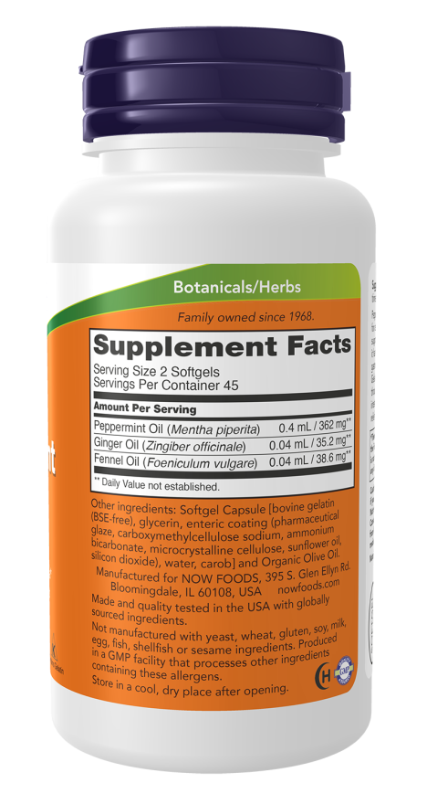 NOW Peppermint Gels (90 Softgels)