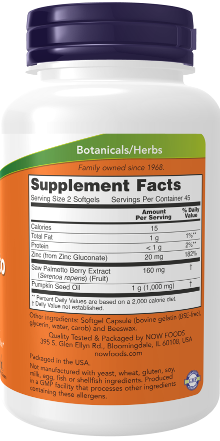 NOW Saw Palmetto Extract (90 Softgels)