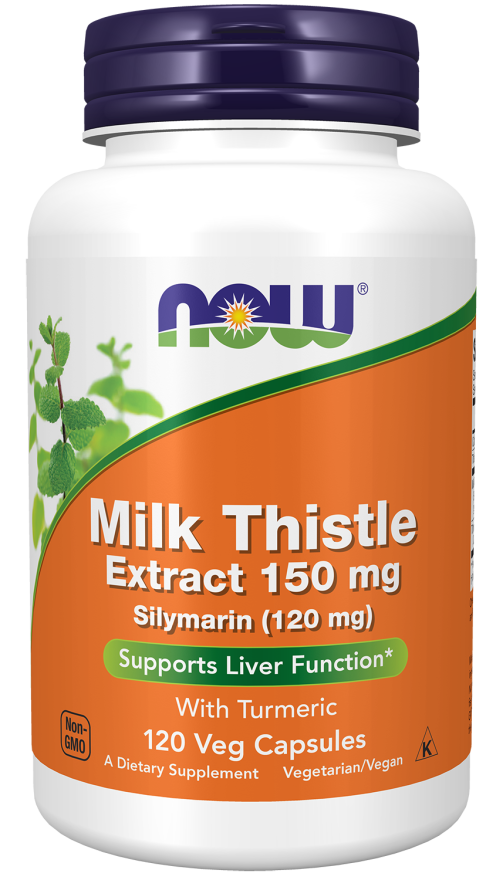 NOW Milk Thistle Extract 150 mg Silymarin (120 mg) (120 Veg Caps)