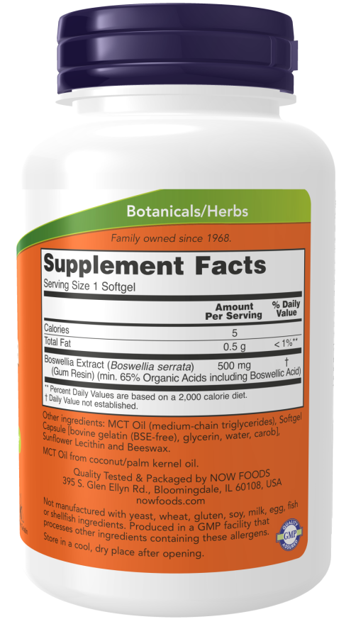 NOW Boswellia Extract 500 mg (90 Softgels)