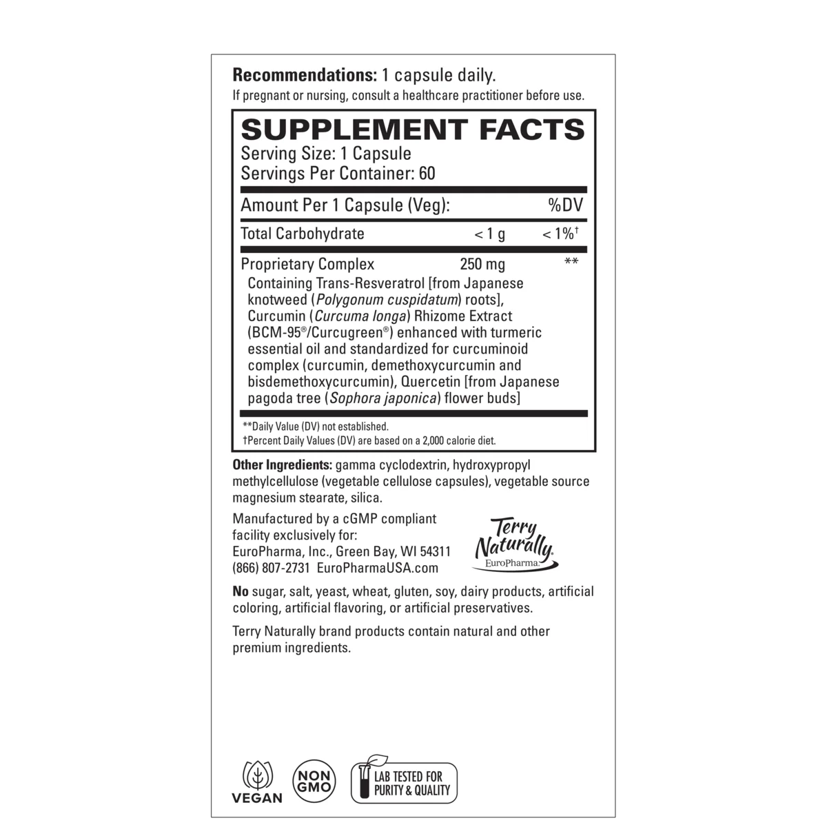 Terry Naturally Resveratrol Complex (60 Caps)