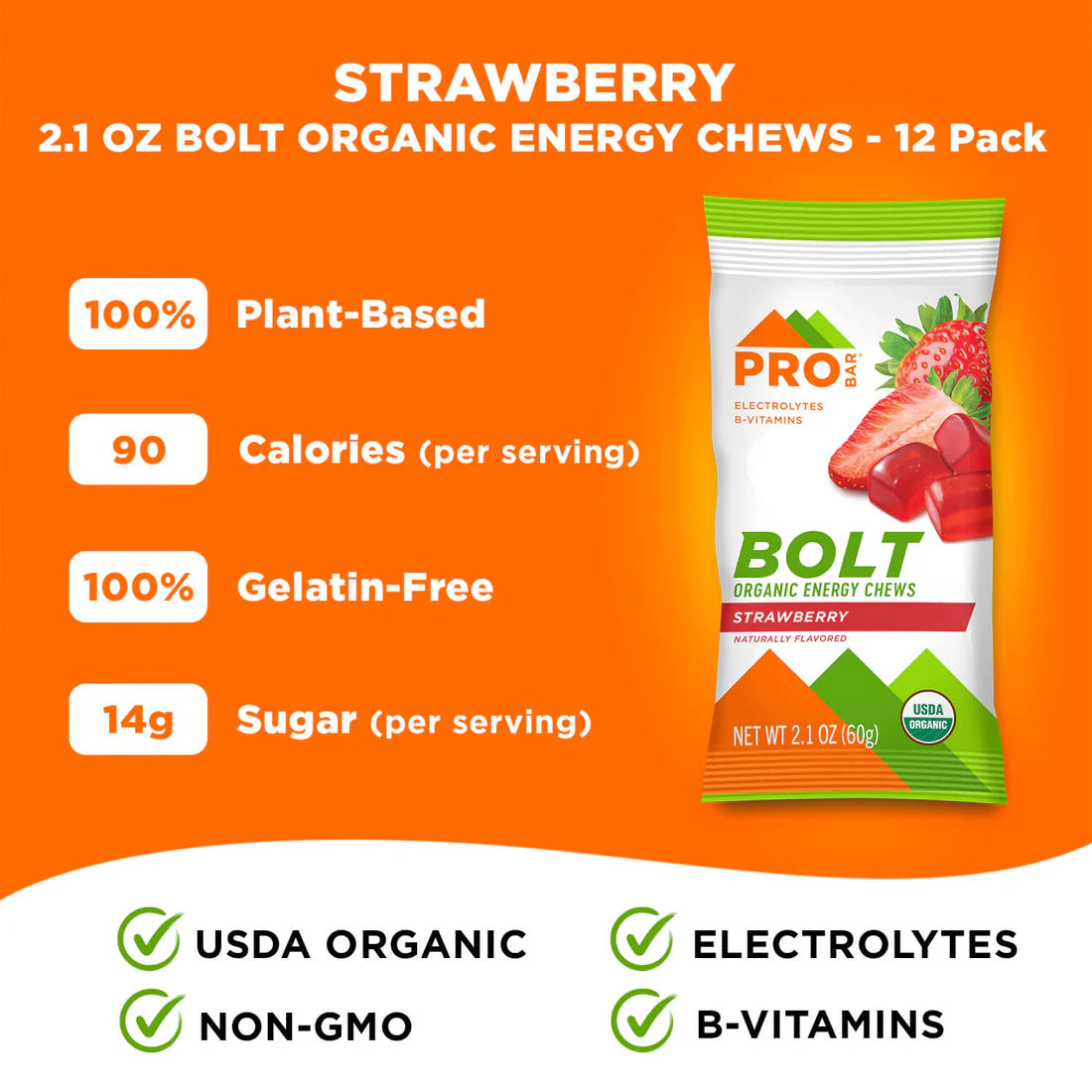 ProBar Bolt Energy Chews (Strawberry)