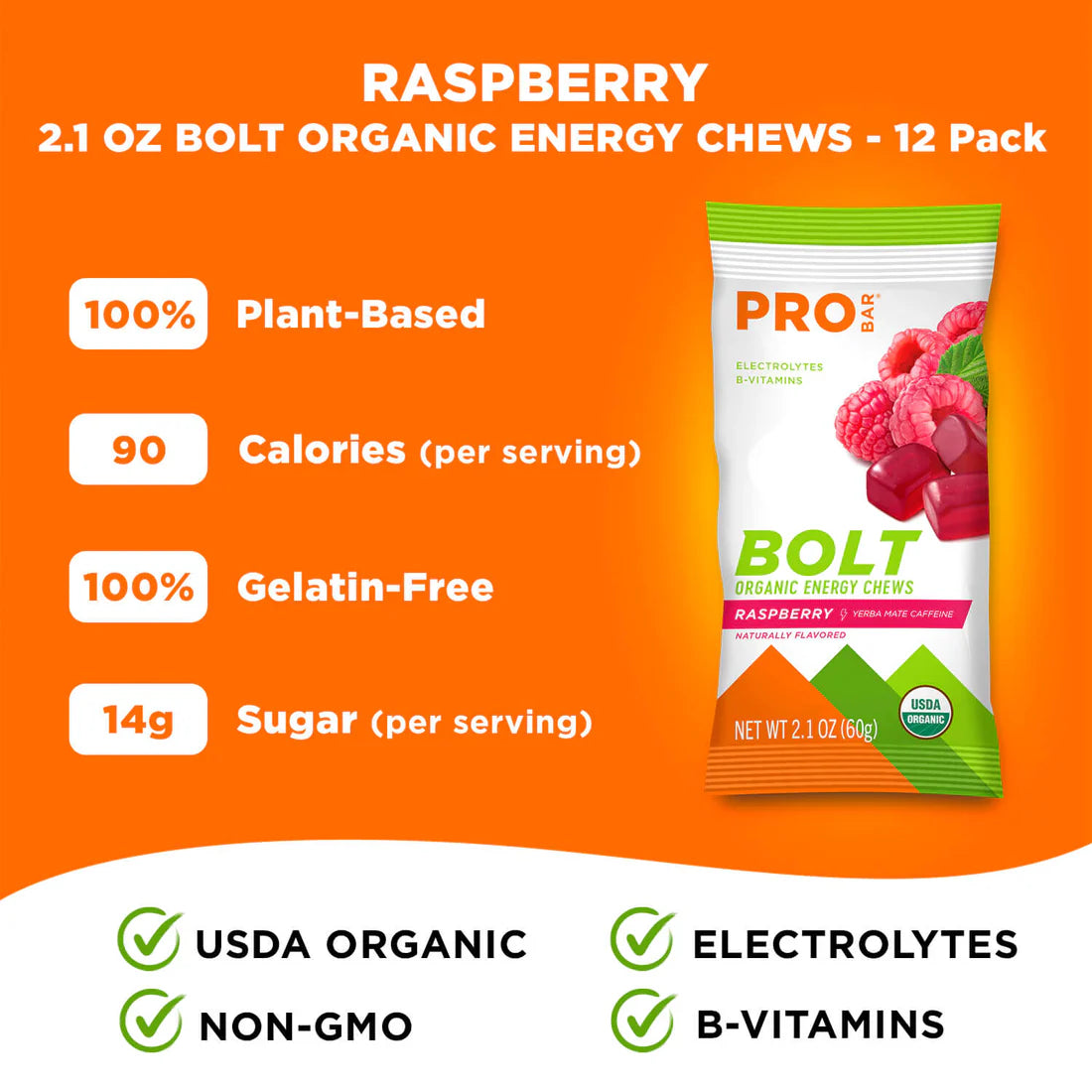 ProBar Bolt Energy Chews (Raspberry)