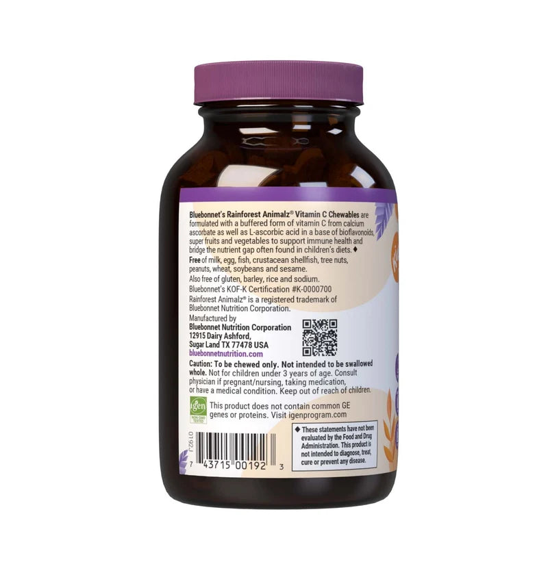 Bluebonnet RAINFOREST ANIMALZ VITAMIN C (90 Chews)