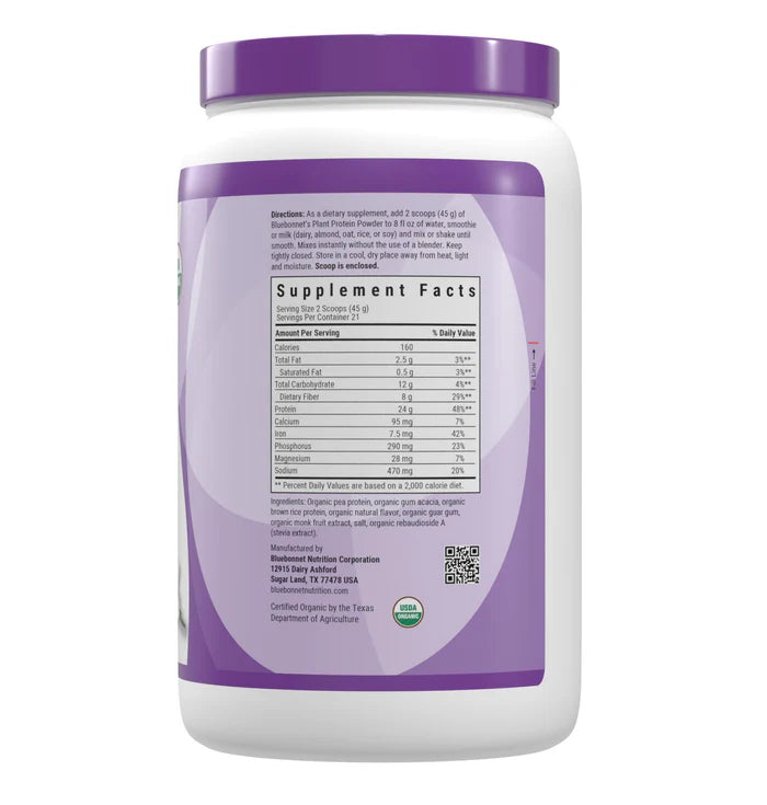 Bluebonnet Organic Plant Protein Powder (Vanilla)