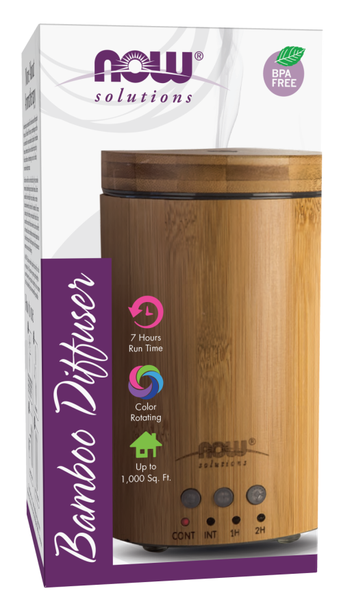 NOW Ultrasonic Real Bamboo Essential Oil Diffuser